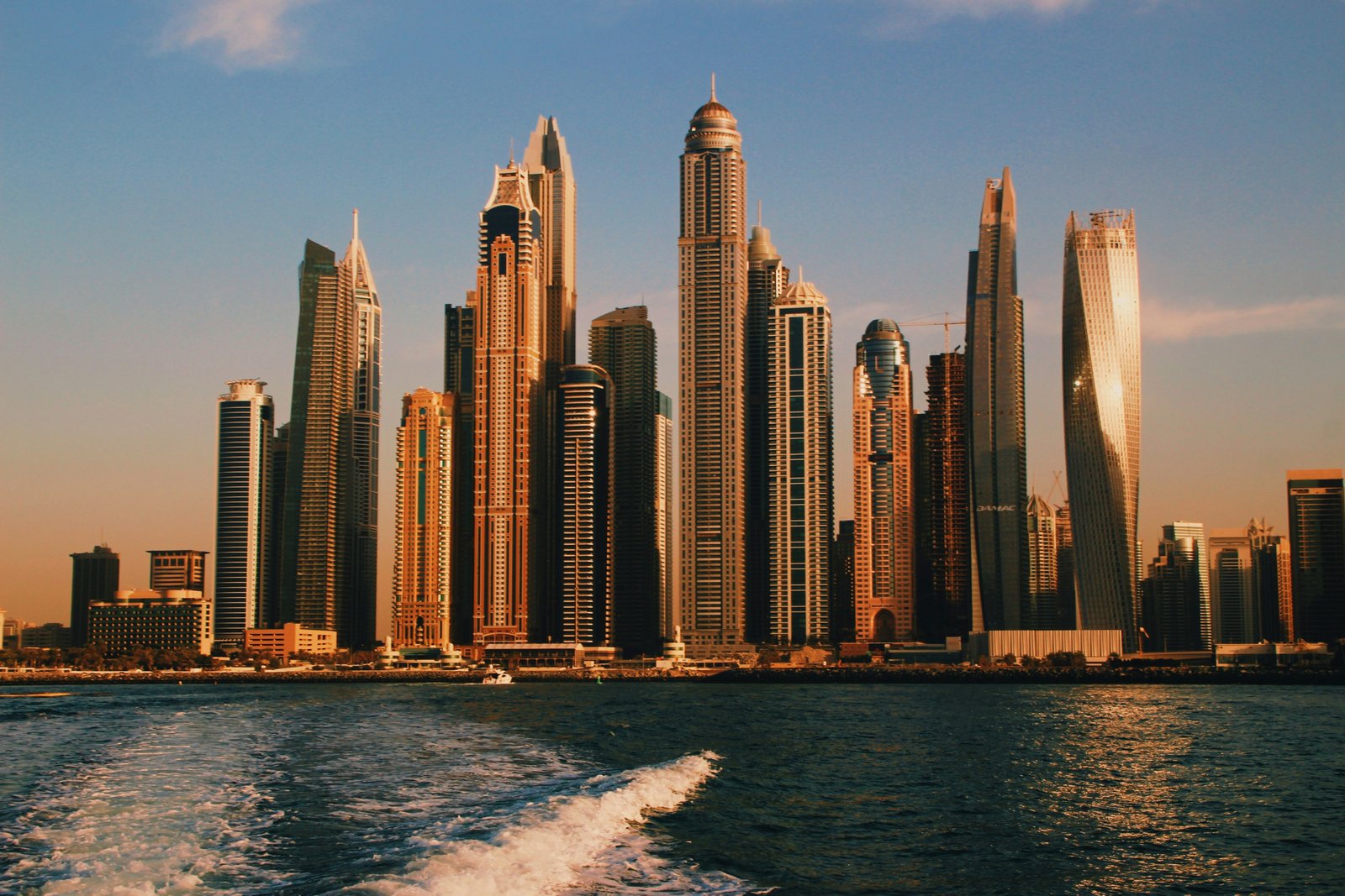Dubai skyline at sunset with the Burj Khalifa, representing travel to Dubai with a UAE visa
